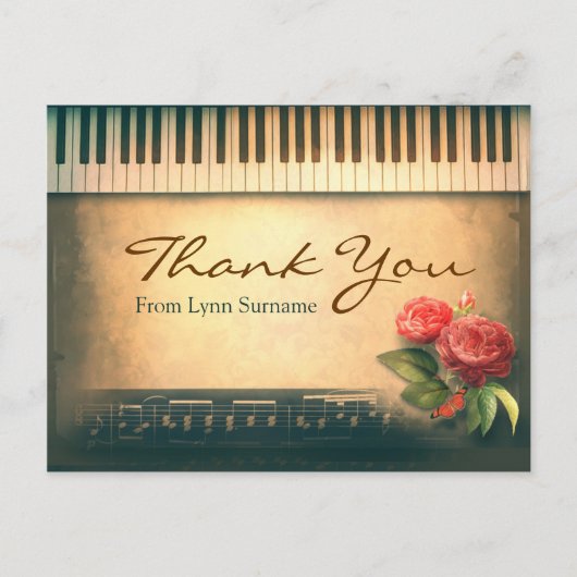 Muziekpiano  briefkaarten (Voorkant)