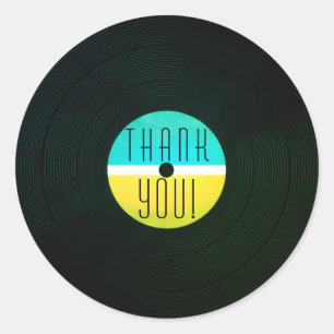 Muziekplaat bord vinyl stijl ronde sticker