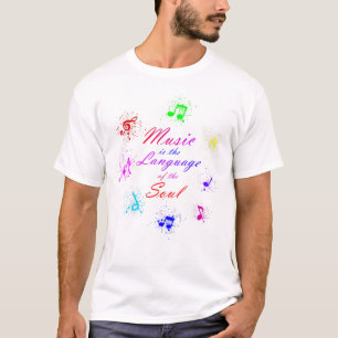 Muziekprint met kleurrijke noten t-shirt