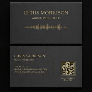 Muziekproducent Black Gold QR-code Visitekaartje