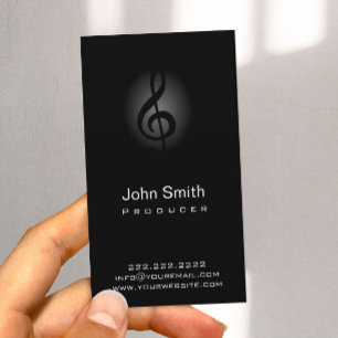 Muziekproducent Classy Dark Musical Clef Visitekaartje