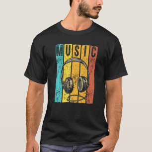 Muziekproducent DJ  Retrohoofdtelefoon T-shirt