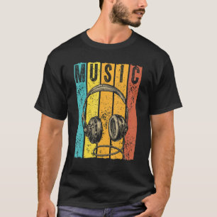 Muziekproducent DJ  Retrohoofdtelefoon T-shirt