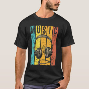 Muziekproducent DJ Retrohoofdtelefoon T-shirt