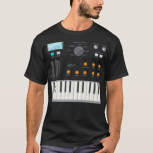 Muziekproducent en sla op synthesizer of slaan t-shirt