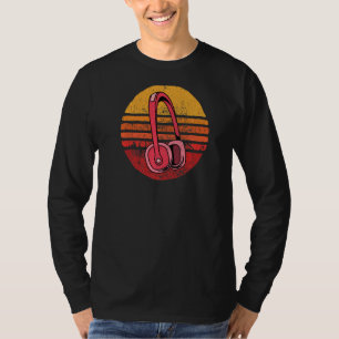 muziekproducent Muziek DJ Retro Hoofdtelefoon T-shirt