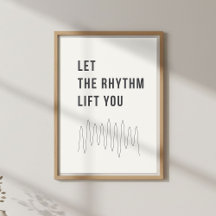 Muziekquote poster. Kalmerende Motiverende Decorat