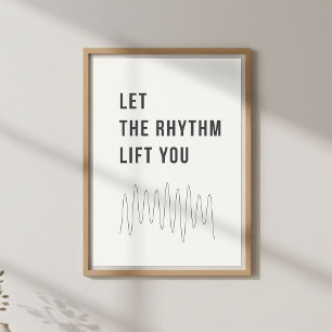 Muziekquote poster. Kalmerende Motiverende Decorat Poster