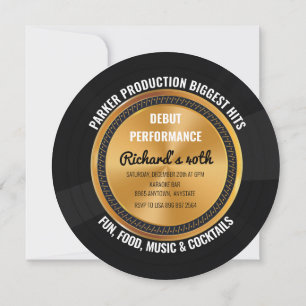 Muziekrecord Leuke muziekuitnodiging voor een fe Kaart