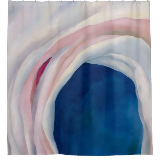 Muziekroze en blauw door O'Keeffe Douchegordijn (Voorkant)