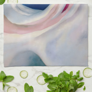 Muziekroze en blauw door O'Keeffe Theedoek