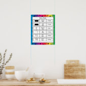 Muziekrustingen op regenboogachtergrond poster (Keuken)