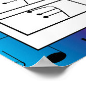 Muziekrustingen op regenboogachtergrond poster (Hoek)