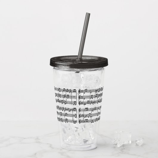 Muziekscore acrylgetumblers acryl drinkbeker (Achterkant ijs)