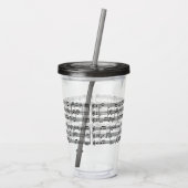 Muziekscore acrylgetumblers acryl drinkbeker (Achterkant)