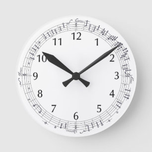 Muziekscore (balk) in een cirkel: Muzieknoten Ronde Klok