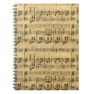 Muziekscore - oud ontwerp van papier notitieboek