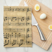 Muziekscore - oud ontwerp van papier theedoek (Quarter Fold)