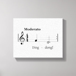 Muziekscore voor Doorbell Sound Humoureuze Welkom Canvas Afdruk
