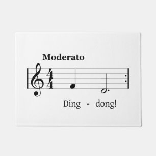 Muziekscore voor Doorbell Sound Humoureuze Welkom Deurmat