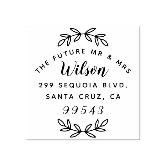 Muziekscript De toekomst Mr & Mrs Retouradres Rubberstempel (Afrduk)