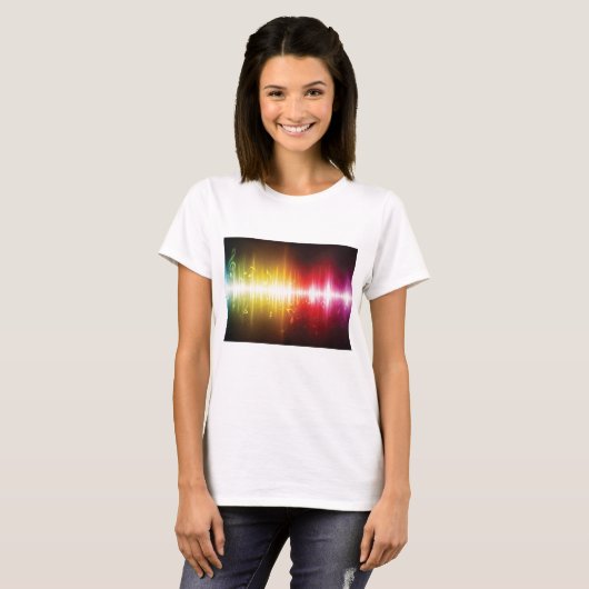Muziekspectrum Soundwave Vibrant Audio Visualizer T-shirt (Voorkant volledig)