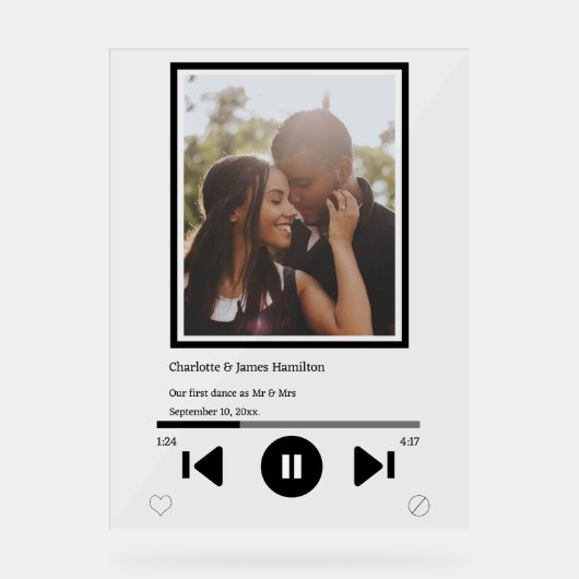 Muziekspeler Aangepaste foto Acryl Bord (Voorkant)