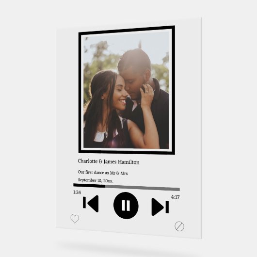 Muziekspeler Aangepaste foto Acryl Bord (Hoek)