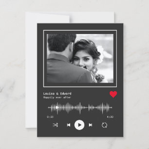 Muziekspeler bruiloft Verloving Briefkaart