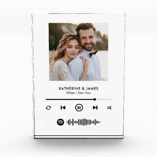 Muziekspeler Fotolijst Met Aangepaste Spotify Code Fotoblokken (Voorkant)