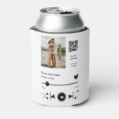 Muziekspeler gepersonaliseerd paar liefde q code t blikjeskoeler (Blikje Achterkant)