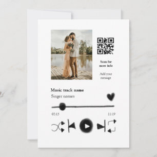 Muziekspeler gepersonaliseerd paar liefde q code t kaart