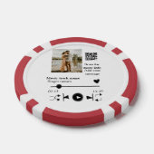 Muziekspeler gepersonaliseerd paar liefde q code t poker chips (Enkel)