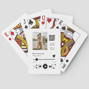 Muziekspeler gepersonaliseerd paar liefde q code t pokerkaarten