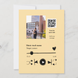 Muziekspeler gepersonaliseerde koppel liefde q r c kaart