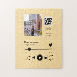 Muziekspeler gepersonaliseerde koppel liefde q r c legpuzzel