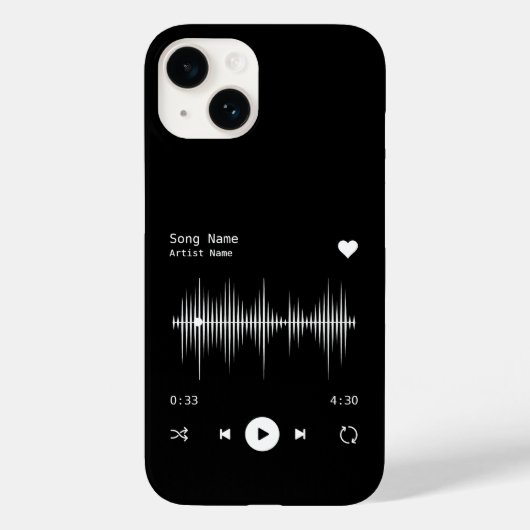 Muziekspeler Kunstenaar en Song Gepersonaliseerd z Case-Mate iPhone Case (Achterkant)