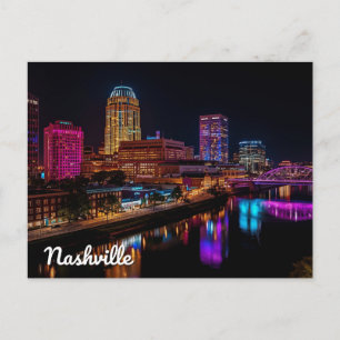 Muziekstad Nashville Nachtlandschap Briefkaart