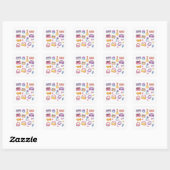 Muziekstickerblad voor studeren met schattige plaa vierkante sticker (Vel)