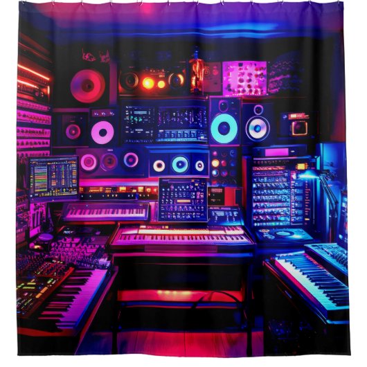 Muziekstudio Douchegordijn (Voorkant)