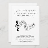 Muziekstudio Piano Viool Stem Recital Uitnodiging (Voorkant / Achterkant)