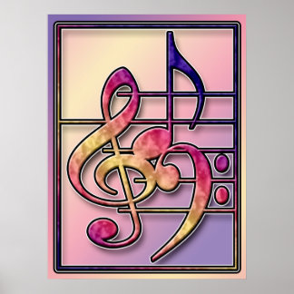 Muzieksymbolen 2 afdrukken poster