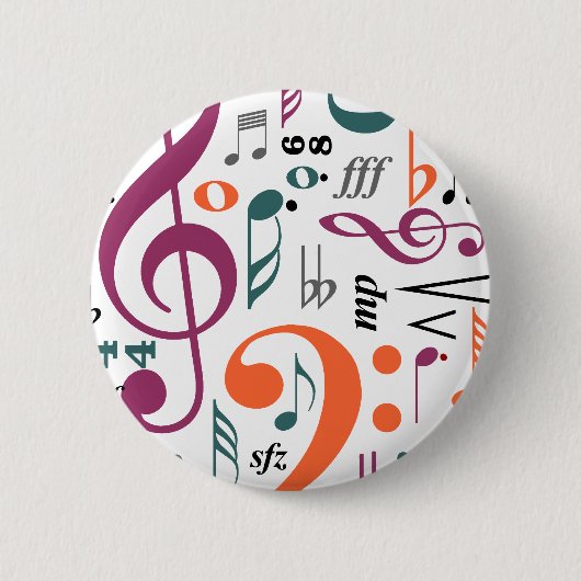 Muzieksymbolen Ronde Button 5,7 Cm (Voorkant)