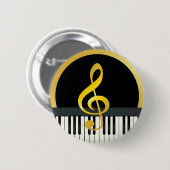 Muzieksymbool Piano Board Clef Notes Ronde Button 5,7 Cm (Voorkant /achterkant)