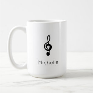 Muzieksymbool Treble Clef Black White Koffiemok