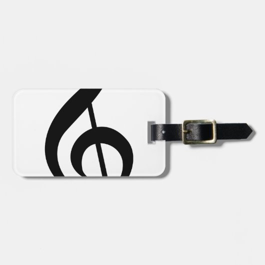 Muzieksymbool Treble Clef G-Clef Bagagelabel (Voorkant horizontaal)