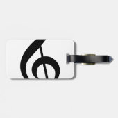 Muzieksymbool Treble Clef G-Clef Bagagelabel (Achterkant horizontaal)