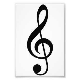 Muzieksymbool Treble Clef G-Clef Foto Afdruk