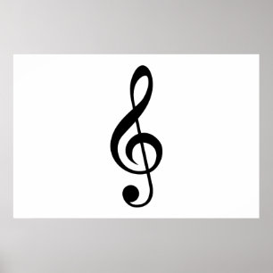 Muzieksymbool Treble Clef G-Clef Poster