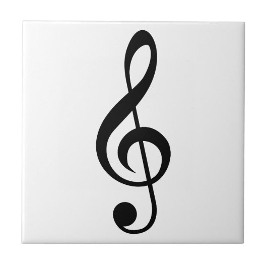 Muzieksymbool Treble Clef G-Clef Tegeltje (Voorkant)